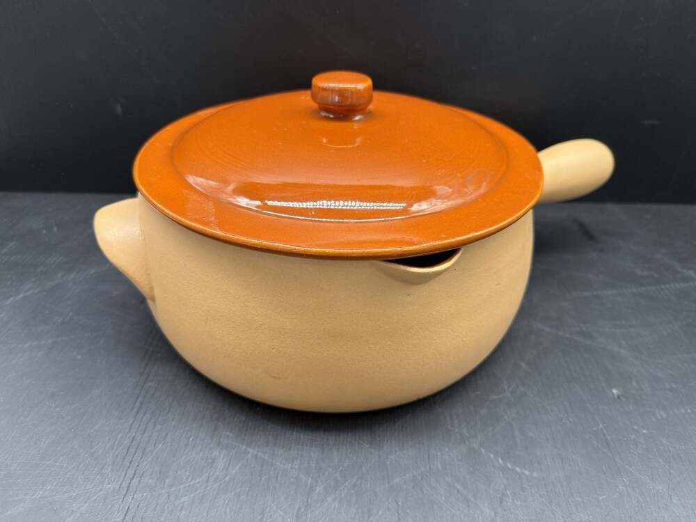 Vintage Red Wing Provincial Large Casserole Dutch Oven with Handle and Lid